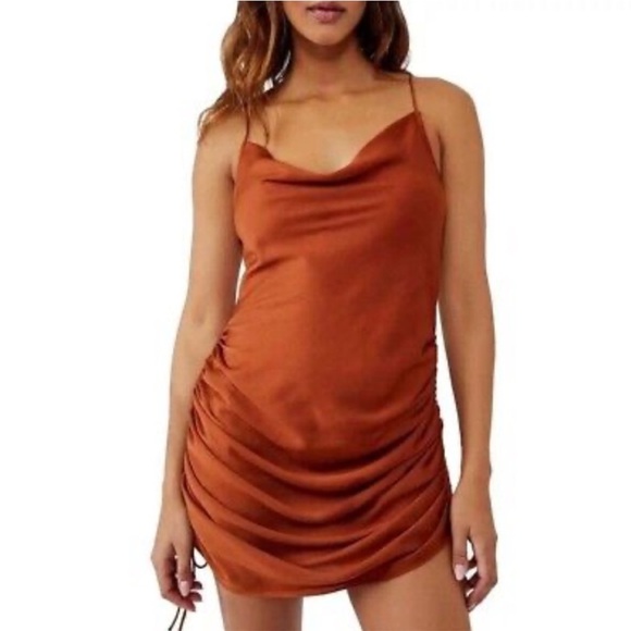 Free People Intimately Day to Night Midi Slip Dress Size Medium in Cinnabar NWT - Picture 2 of 13